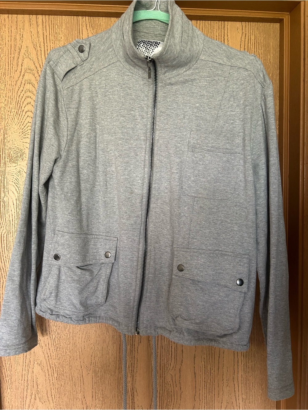 Kensie Girl Light Gray Zip-Up Shirt Jacket